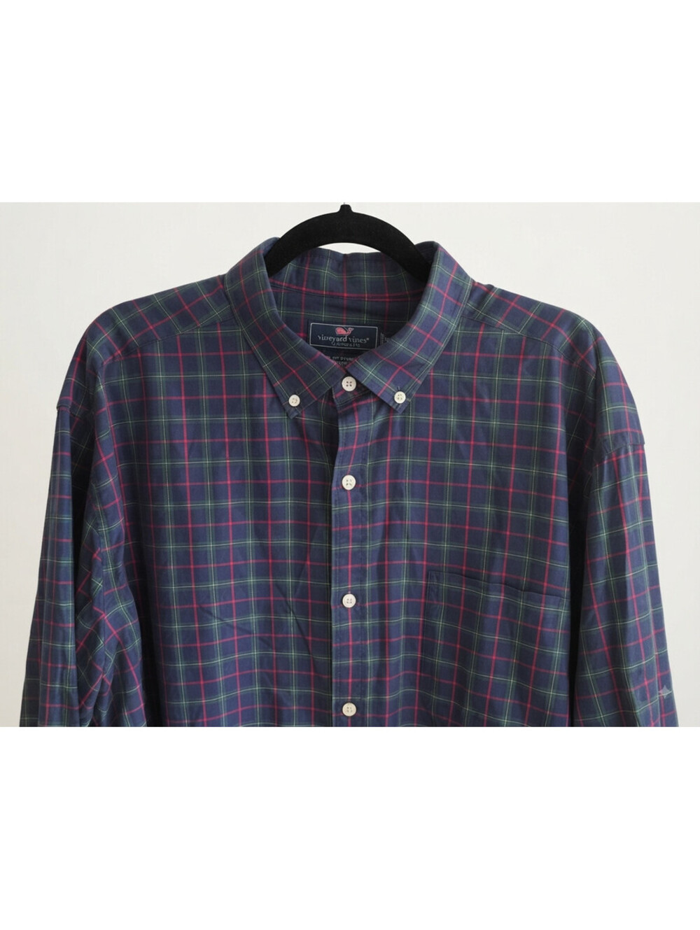 Vineyard Vines Classic Fit Murray Shirt Mens XXL Blue Red Plaid Long Sleeve